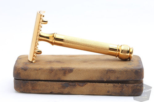 Gillette 1919 Khaki Set Ball End Old Type Razor * Gold Revamp