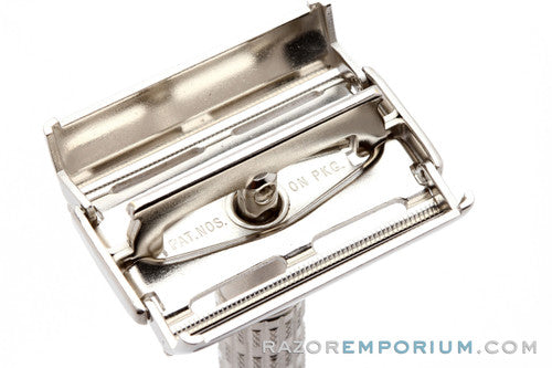 1957 C4 Gillette Red Tip HEAVY Super Speed Double Edge Safety Razor | Factory Nickel Revamp
