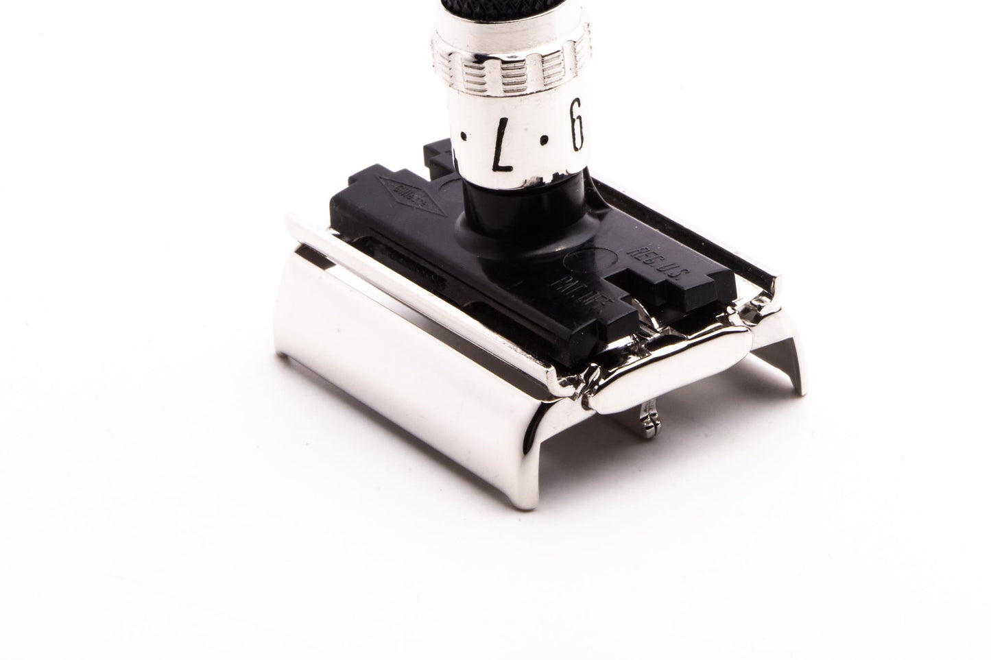 1985 F4 Gillette Super Adjustable "Black Beauty" Double Edge Safety Razor | Rhodium Revamp