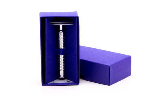 Dovo Primo Flat Bar Double Edge Safety Razor with Diamond Knurling Handle