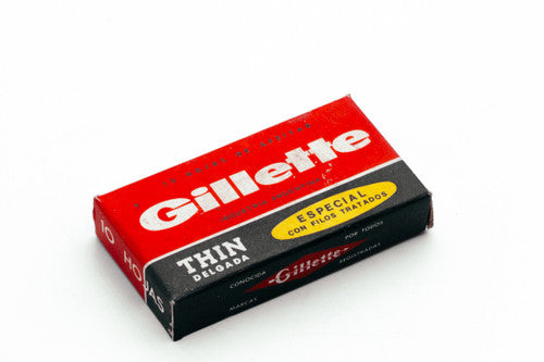 Especial 10 Gillette Delgada Thin - Made in Argentina - Double Edge Razor Blades