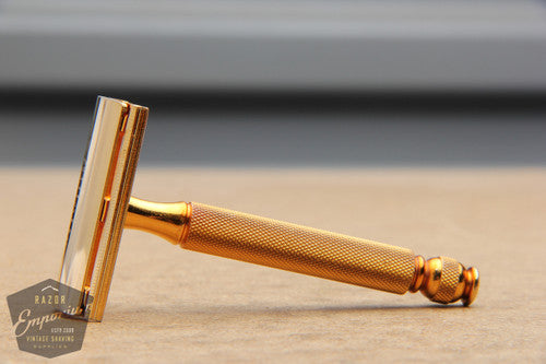 Gillette 1930's Gold Ball End Old Type Style DE Razor - 3 Piece