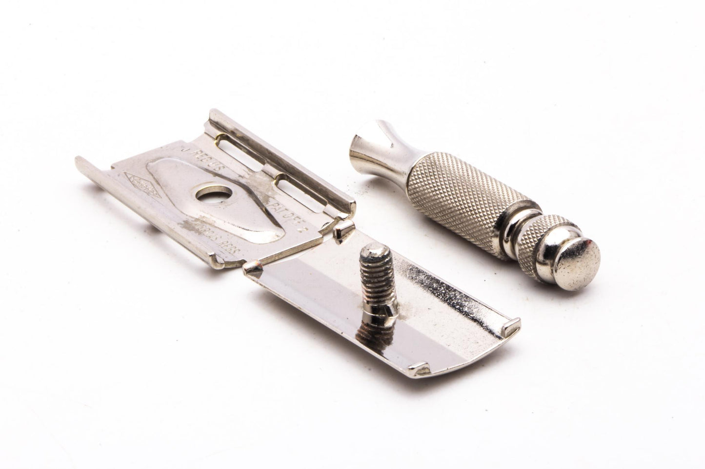 1964 J2 Gillette Ball End Travel Safety Razor Set In Red Leather Case | Original Condition