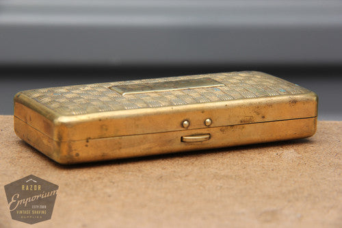 Gillette 1920's Old Type Pocket Edition - Basket Weave w/ blue blades