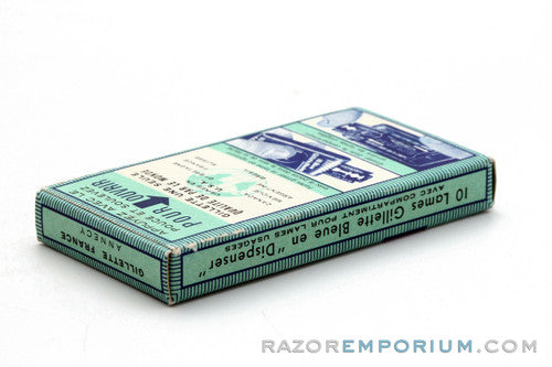 Gillette Blue Double Edge DE Dispenser (10) New Old Stock Razor Blades