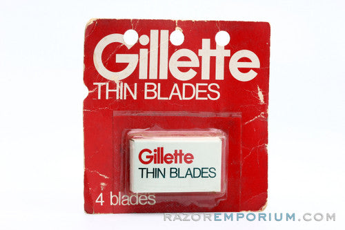 1980's Gillette Thin Double Edge (4) - New Old Stock (NOS) Razor Blades