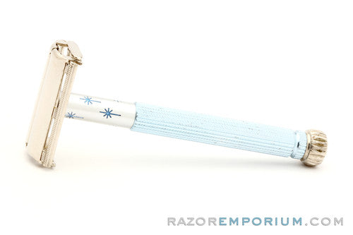 1973 Gillette Blue Star Lady Gillette DE Safety Razor T1