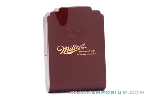 1940's Gillette Gold Ball End Tech 3 Piece Travel Safety Razor Set - Miller Brewing Co. Milwaukee, Wisc. USA