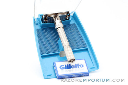 1964 Gillette Slim Adjustable TTO Safety Razor Set J4