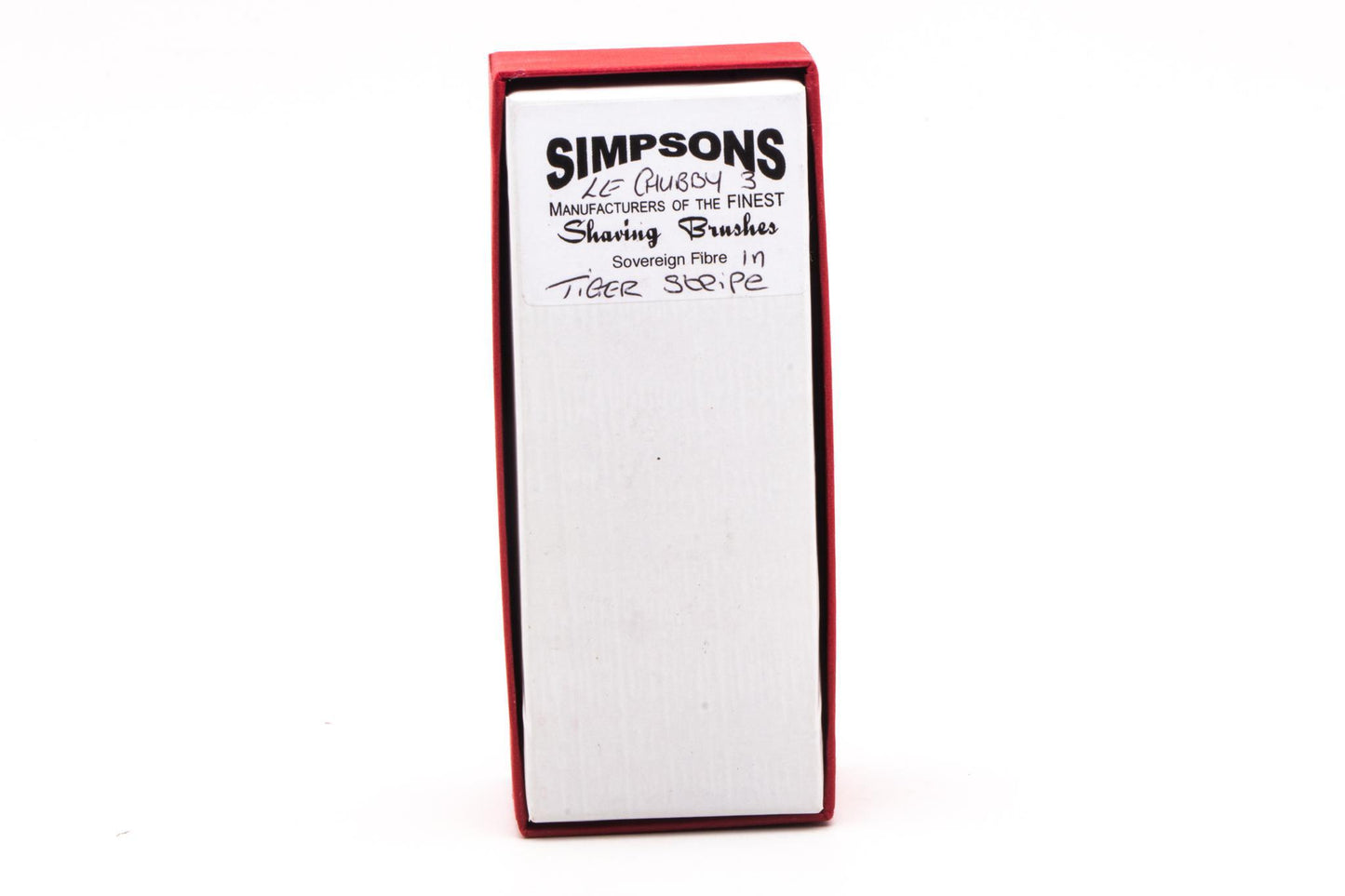 Simpsons | Chubby 3 Tiger Stripe Sovereign Fibre Synthetic Shave Brush | Pre-owned