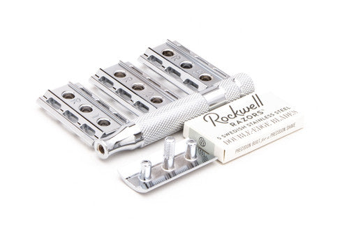 Rockwell 6C White Chrome Adjustable Double Edge Safety Razor