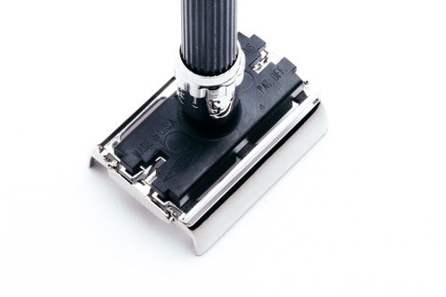 1982 C1 Gillette Super Adjustable "Black Beauty" Safety Razor | Factory Nickel Revamp