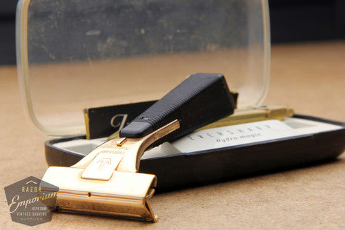 Eversharp Schick 1960's Hydro Magic Gold Injector with Black Bakelite Handle & Orig. Case