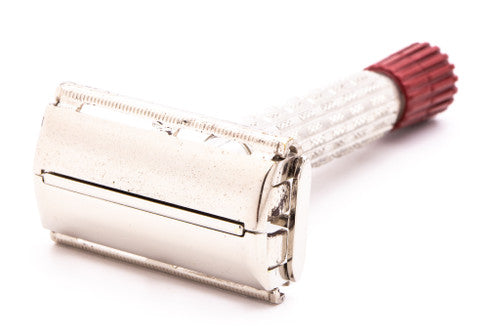 1950's British Gillette Heavy Red Tip DE Super Speed Safety Razor | Made in England