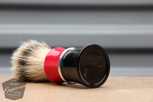 Vintage Ever-Ready Black & Red Shaving Brush - 22mm Silver Tip Badger