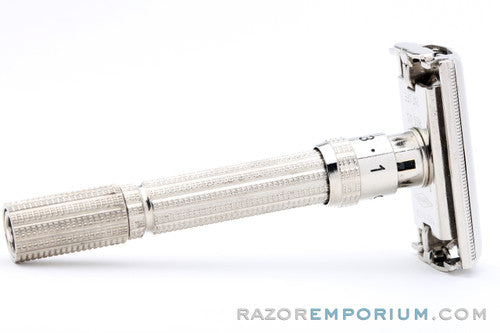 1960's Gillette Slim Adjustable DE Safety Razor w/ Gold Case