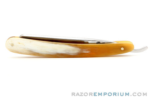 5/8" Ralf Aust Round Tip Straight Razor | Horn Scales