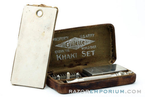 1918 Gillette Ball End Old Type Khaki Service Set Army Issue