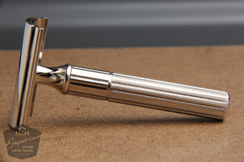 Gillette 1940's Fat Handle Tech 3 Piece (DE) Safety Razor * REVAMPED Nickel