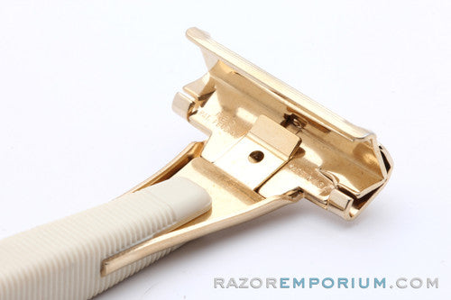 1960's Schick Eversharp Cream Handle Hydro-Magic Injector Safety Razor
