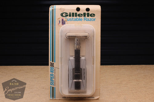 Gillette 1971 Super Adjustable Safety Razor R3 - Long Handle - New Old Stock