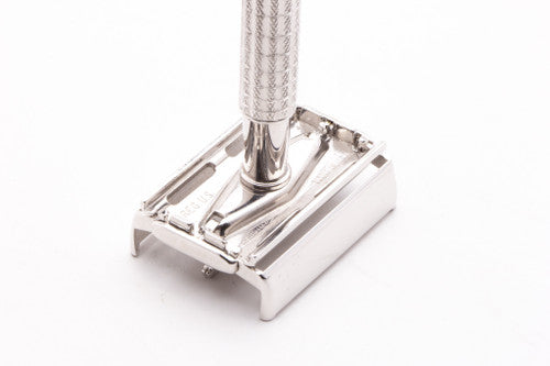 1959 E4 Gillette Flare Tip Regular Super Speed Safety Razor | Rhodium Revamp
