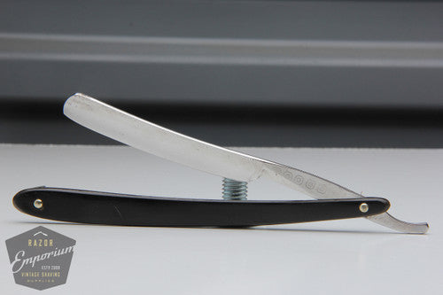 7/16" Hollow Grind Straight Razor w/ Black Horn Scales