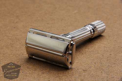 Gillette 1960 Fatboy Adjustable TTO Safety Razor G3 ** Rhodium REVAMPED