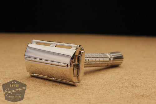 Gillette 1960 Flair Tip Super Speed Safety Razor * Nickel REVAMPED
