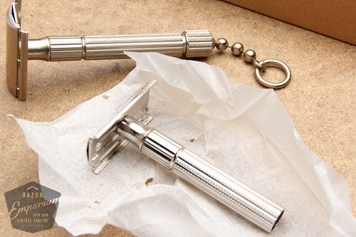 Gillette 1952 Psycho / Lock-Type Fat Handle Tech DE Safety Razor CASE - X1 * w/ 1 Key * NOS