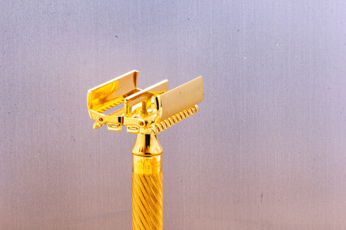 1930's Gillette Aristocrat Deluxe Double Edge Razor Set | 24K Gold Revamp