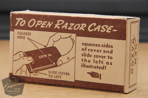 Gem Junior Gold 1940's Single Edge Safety Razor w/ Black Slide Case