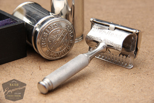 Ever-Ready 1912 Style Single Edge Safety Razor in Black Leather Case