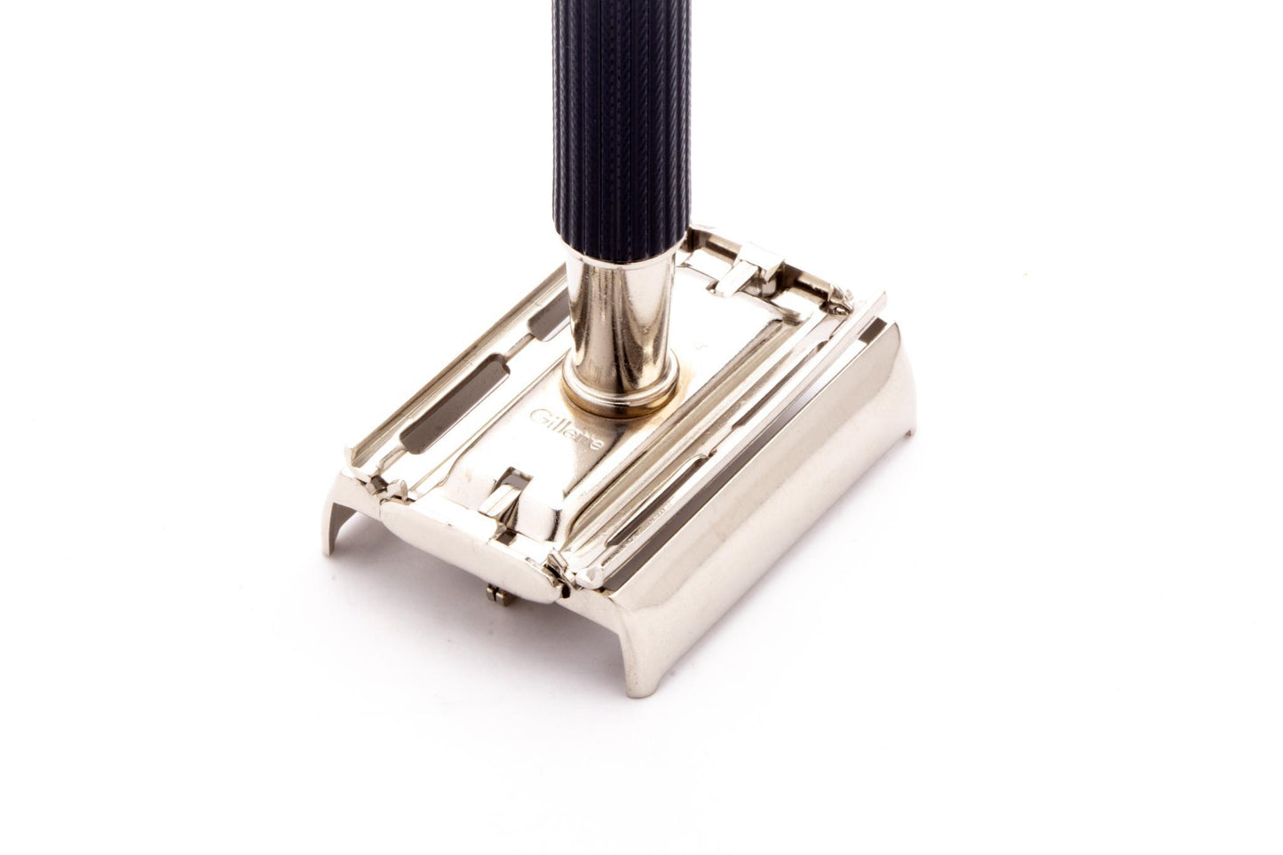 1979 Z4 Gillette Black Handle Super Speed Safety Razor | Factory Nickel Revamp