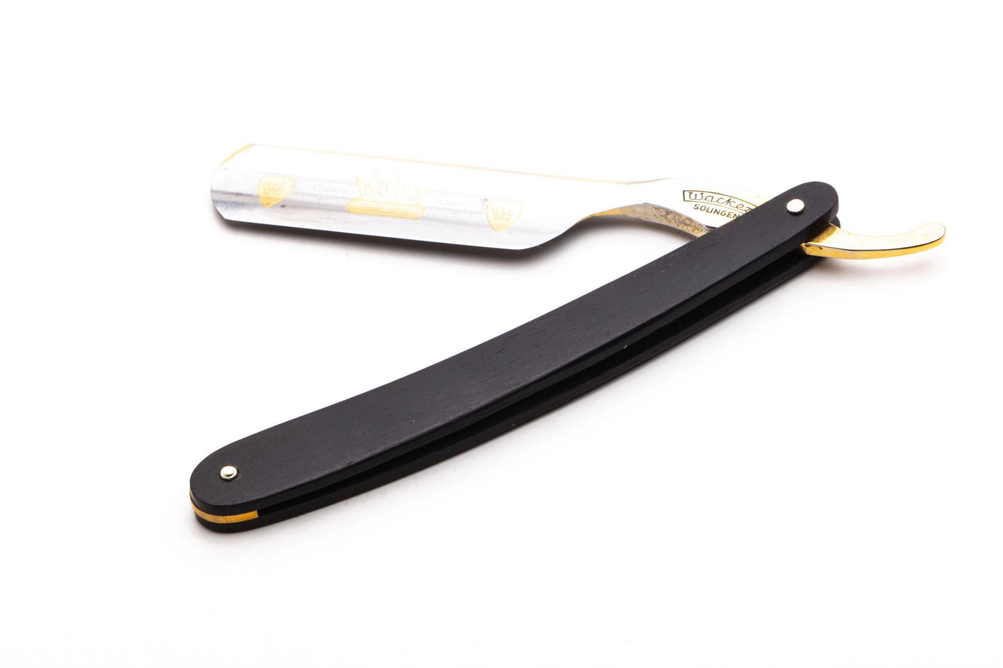6/8" Wacker Straight Razor | Black Wood Scales