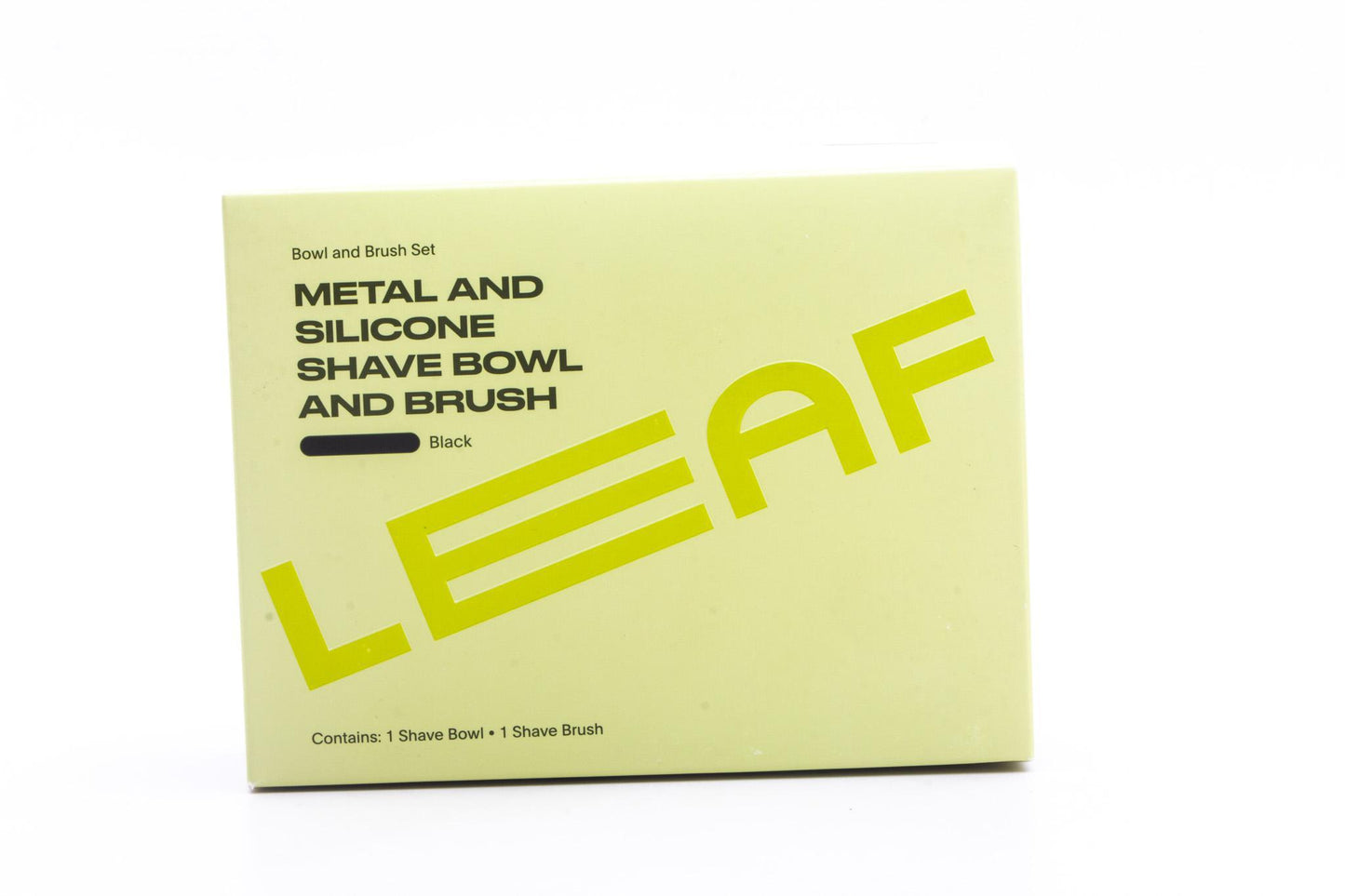 Leaf | Metal & Silicone Shave Bowl And Brush - Black