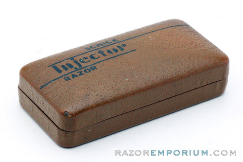 1940's Schick Gold Injector Bakelite Handle in Brown Case