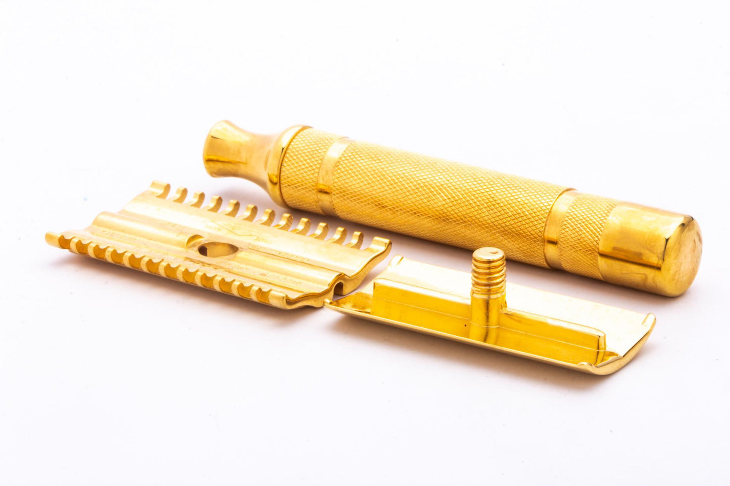 1930's Gillette NEW Short Comb Common Bar Handle Razor | 24k Gold Revamp