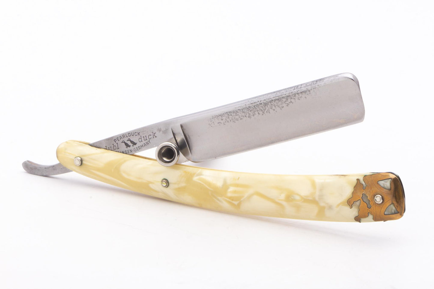5/8" Vintage Restored Dubl Duck Goldedge Pearlduck Straight Razor