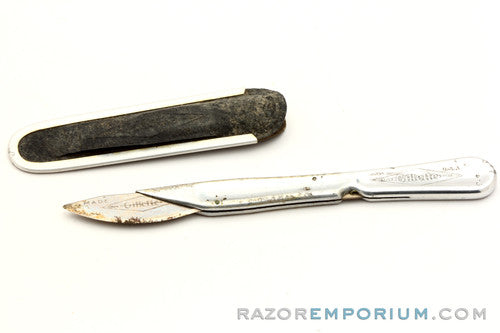 1920's Gillette Safety Razor Co. Office Knife w/ Leather Sleeve