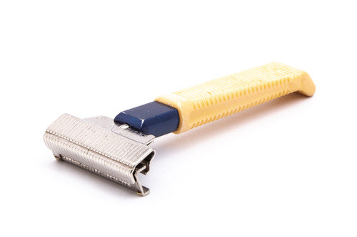1950's PAL Injecto-Matic Single Edge Safety Razor | Cream/Blue Handle