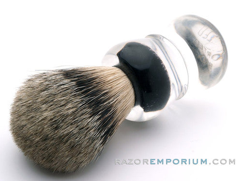 Manchurian Silver Tip Pure Badger Set in Rubber Vintage Shaving Brush