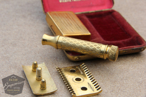 Gillette 1922 New Improved Tuckaway Style Travel DE Safety Razor Set - FORD Wichita Falls, TX