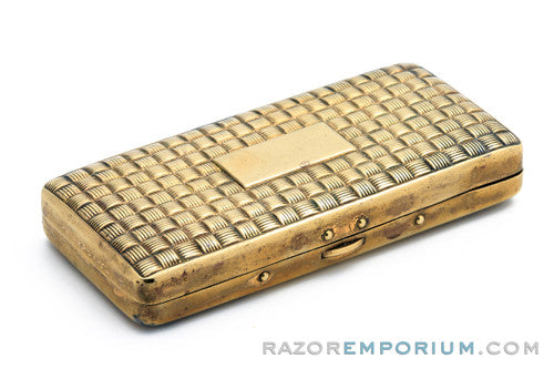1914 Gillette Basketweave Pocket Edition - Old Type Shell (DE) Razor Set