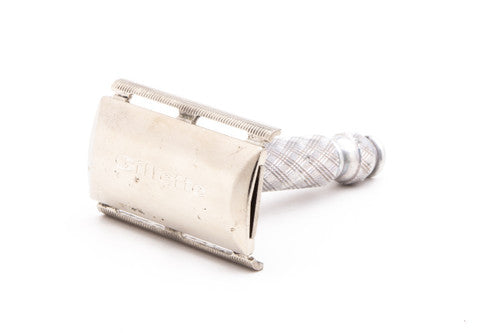 1940's Gillette Ball End Tech Spiral Handle Travel Razor | Made In England