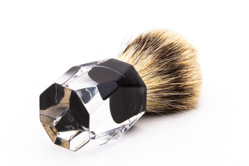 Clear Handle Badger Shave Brush | Vintage Restored