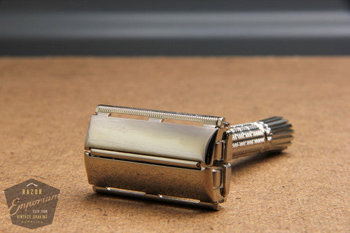 Gillette 1960 Super Speed Flair Tip Safety Razor F2 * Nickel REVAMPED
