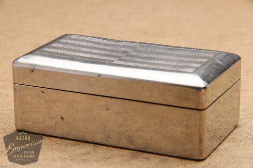 Gillette 1948 Rhodium Aristocrat No. 15 DE Safety Razor in Metal Case - Made in England
