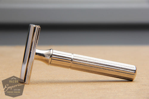 Gillette 1940's Fat Handle Tech 3 Piece Safety Razor ** Nickel REVAMPED