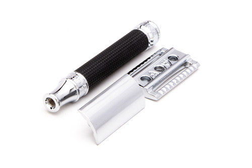 Edwin Jagger DE3D-BC15BL Black Diamond Laser Cut 3D Handle Safety Razor #24